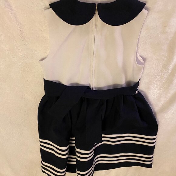 Jessica Ann Girls Sleeveless Dress Party Size 6 Black White Sailor Bows - Picture 6 of 6